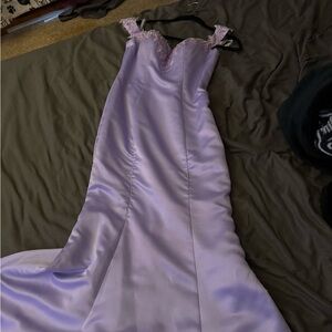 Elegant Lavender off the shoulder Evening Gown